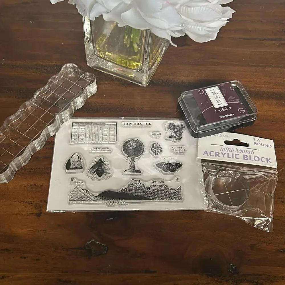 CoraCreaCrafts clear stamps exploring motive NEW